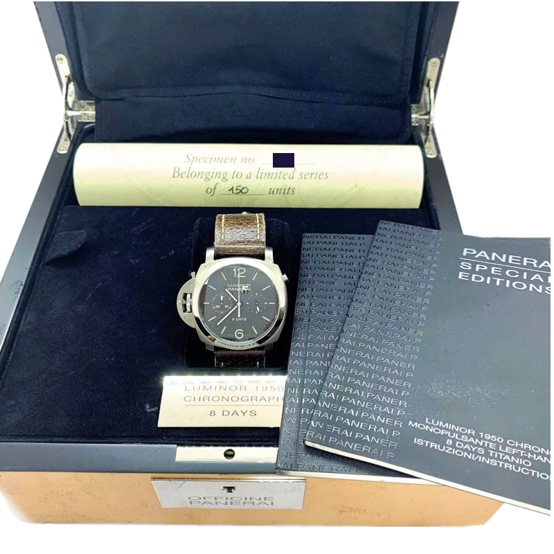 [SALE][中古] PANERAI パネライ PAM00345 ルミノール 1950 クロノグラフ モノプルサンテ レフトハンド 8デイズ チタニオ_5枚目画像