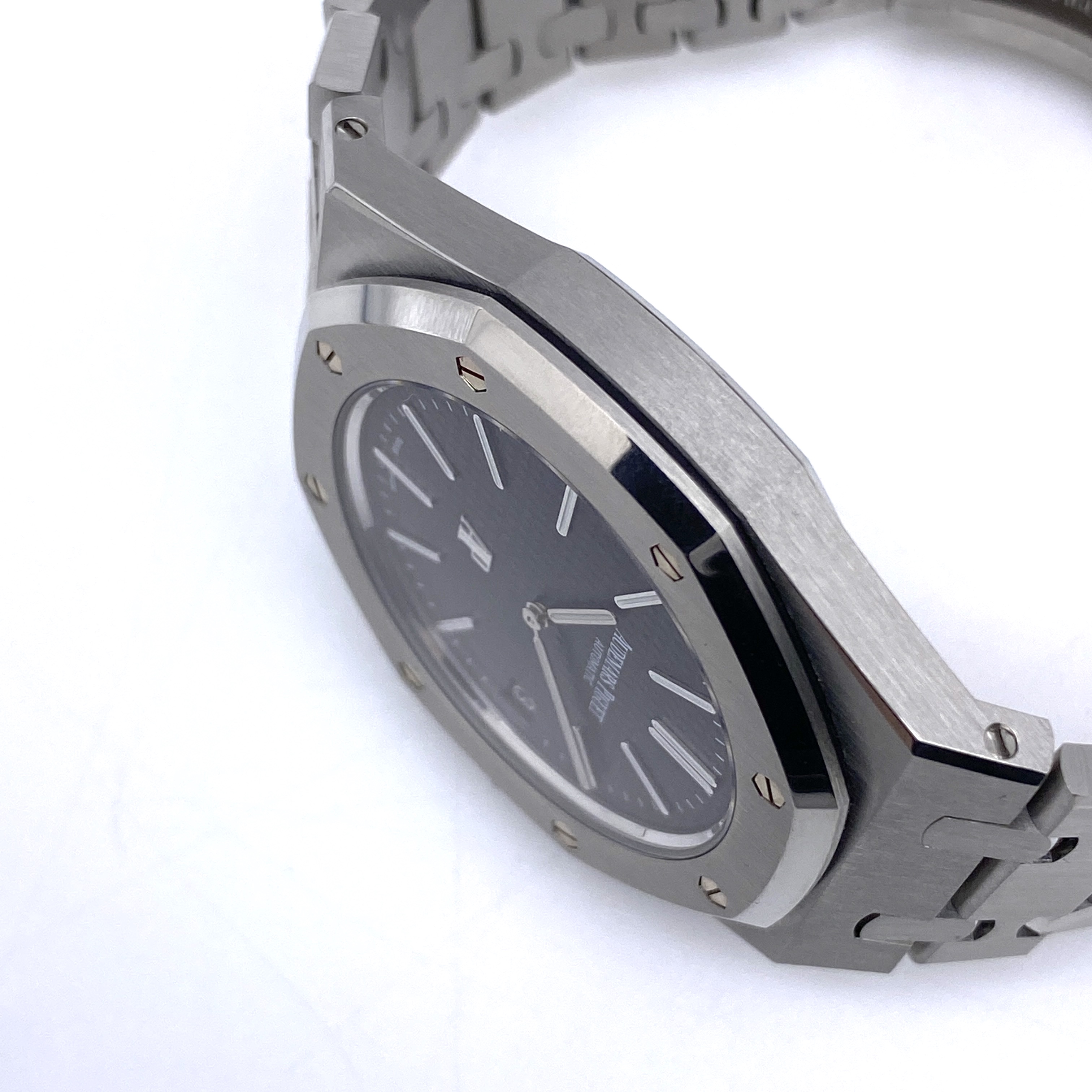 AUDEMARS PIGUET オーデマピゲ 15202ST.OO.1240ST.01 ロイヤルオーク エクストラシン ジャンボ 青文字盤 自動巻 メンズ 腕時計_2枚目画像