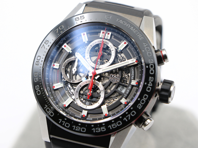 【 タグホイヤー TAG HEUER 】 CAR2A1Z カレラ ホイヤー01 45mm SSPVD クロノグラフ 自動巻 デイト メンズ 箱、保