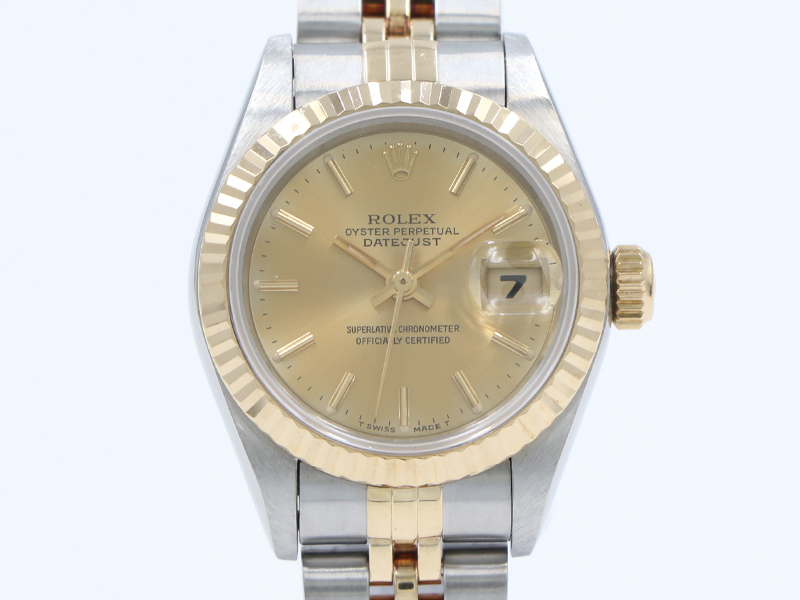 【 ロレックス ROLEX 】69173 デイトジャスト W番 1994~95年製 K18YG/SS 自動巻 デイト レディス 保 新着 13265-0