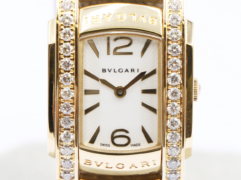 【 ブルガリ BVLGARI 】 AA31G アショーマ ダイヤ クォーツ K18YG レディース 箱 保 14061-0