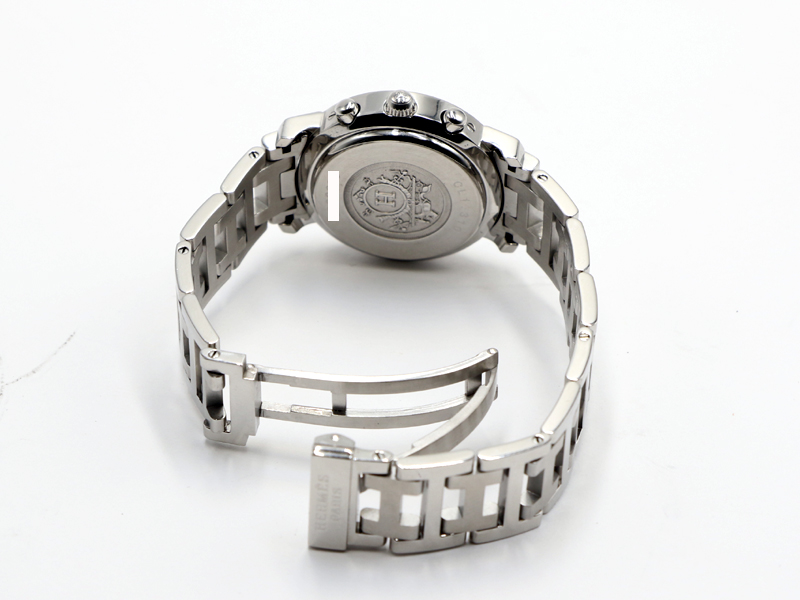 【HERMES エルメス】CL1.310 クリッパークロノグラフ デイト クォーツ SS 白文字盤 レディース 14482-0 新着_6枚目画像