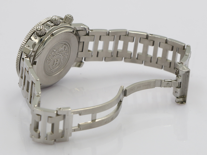 【エルメス HERMES 】CL2.910 クリッパーダイバー クロノグラフ 39mm SS クォーツ 黒文字盤 デイト メンズ 14527-0_5枚目画像