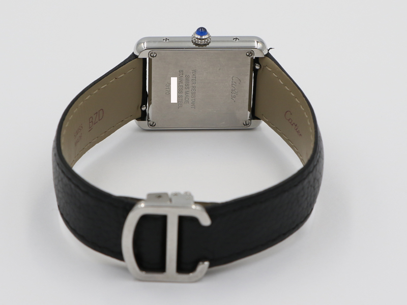【 カルティエ CARTIER 】WSTA0030 タンクソロSM 白文字盤 アフターダイヤ クォーツ SS/革 レディース □新着 60340-0_6枚目画像