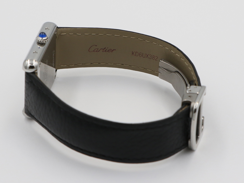 【 カルティエ CARTIER 】WSTA0030 タンクソロSM 白文字盤 アフターダイヤ クォーツ SS/革 レディース □新着 60340-0_4枚目画像
