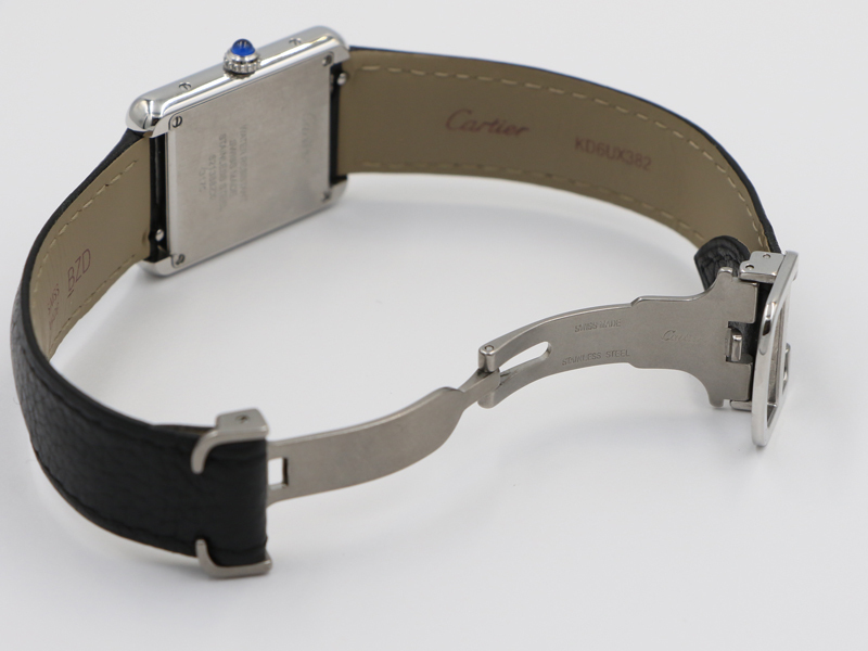 【 カルティエ CARTIER 】WSTA0030 タンクソロSM 白文字盤 アフターダイヤ クォーツ SS/革 レディース □新着 60340-0_5枚目画像