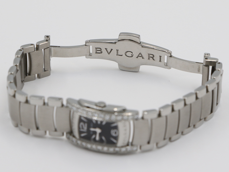 【 BVLGARI ブルガリ 】AA26S アショーマ SS アフターダイヤベゼル クォーツ 黒文字盤 レディース □新着 セール 60341-0_2枚目画像