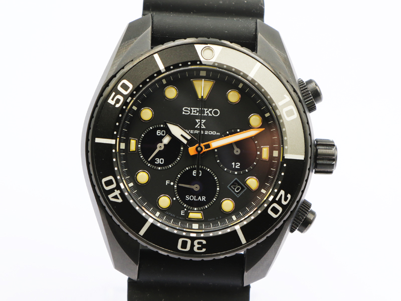 【 セイコー SEIKO 】 V192-0AE0/SBDL065 プロスペック ダイバースキューバ ブラックシリーズ SS/ラバー ソーラー メンズ  76175-2